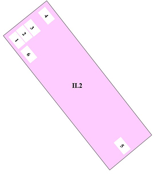 Pompeii Regio II(2) Insula 2. Plan of entrances 1 to 6